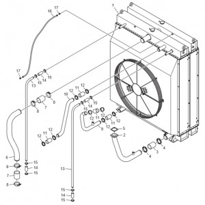 Радиатор системы охлаждения газового двигателя GV158TI